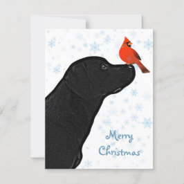 Black Labrador Frohe Weihnachten und Kardinal