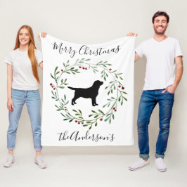 Black Labrador Frohe Weihnachts Labrador Retriever Fleecedecke