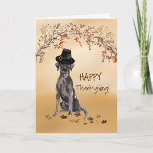 Black Labrador Funny Pilgrim Hat Erntedank Karte