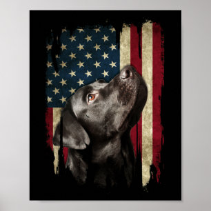 Black Labrador Gift USA Flag Labrador Eigentümer D Poster