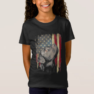 Black Labrador Gift USA Flag Labrador Eigentümer D T-Shirt