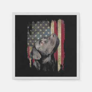 Black Labrador Gift USA Flag Labrador Eigentümer Serviette