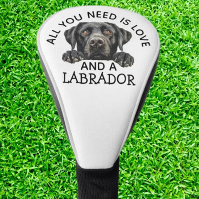 Black Labrador  Golf Headcover (Protect your clubs in style with our Black Labrador Golf Head Cover.)
