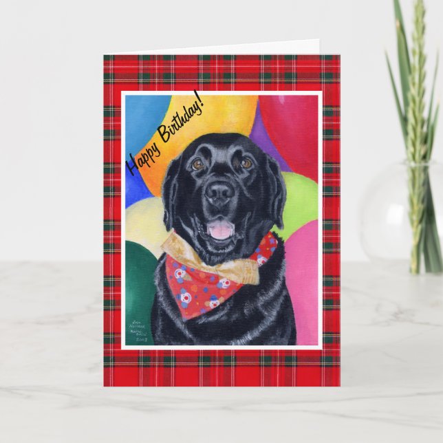Black Labrador Happy Birthay Painting Karte (Vorderseite)