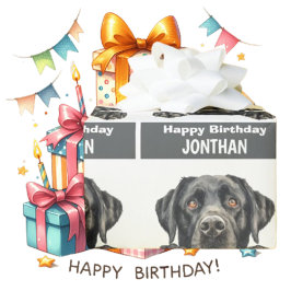 Black Labrador Happy Geburtstag niedlich Geschenkpapier