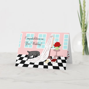 Black Labrador Herzlichen Glückwunsch Hochzeit Karte