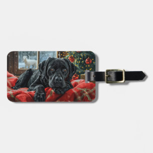 Black Labrador Hund Weihnachten Gepäckanhänger