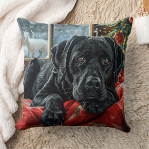 Black Labrador Hund Weihnachten Kissen