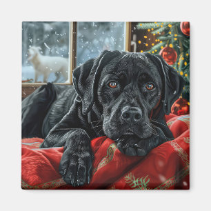 Black Labrador Hund Weihnachten Magnet
