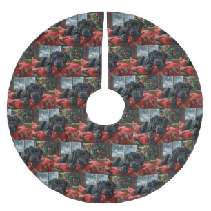 Black Labrador Hund Weihnachten Polyester Weihnachtsbaumdecke