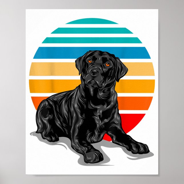 Black Labrador Hundeschliff Vintager Retrostil Poster (Vorne)