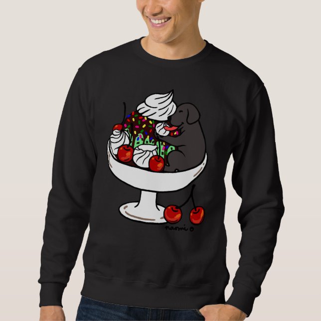 Black Labrador Ice Cream Sundae Sweatshirt (Vorderseite)