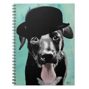 Black Labrador in Bowler Hat Notizblock