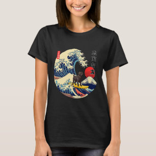 Black Labrador Japanisch Kanagawa Wave Surf Loyal  T-Shirt