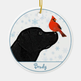 Black Labrador Kardinal Niedlich Dog Black Lab Keramik Ornament