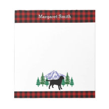 Black Labrador Kontur Evergreen Trees Notepad
