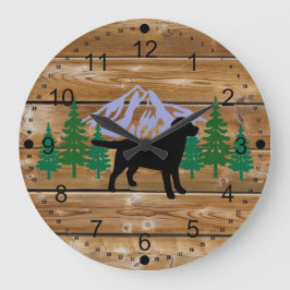 Black Labrador Kontur Evergreen Wall Clock Große Wanduhr