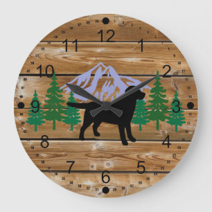 Black Labrador Kontur Evergreen Wall Clock Große Wanduhr