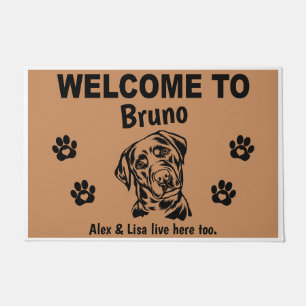 Black Labrador Lab Welcome Personalized Custom Fußmatte