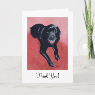 Black Labrador Lächeln Dankeskarte