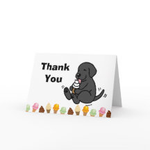 Black Labrador Licking Ice Cream Danke Karte