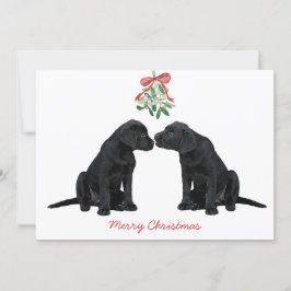 Black Labrador Mistletoe Niedlich Dog Puppy Einladung