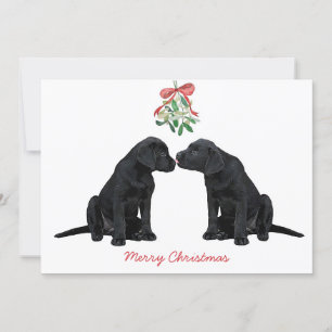 Black Labrador Mistletoe Niedlich Dog Puppy Einladung