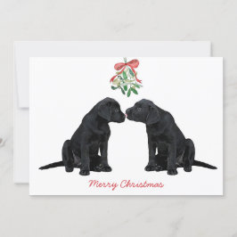 Black Labrador Mistletoe Niedlich Dog Puppy Feiertagskarte