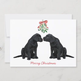 Black Labrador Mistletoe Niedlich Dog Puppy Feiertagskarte