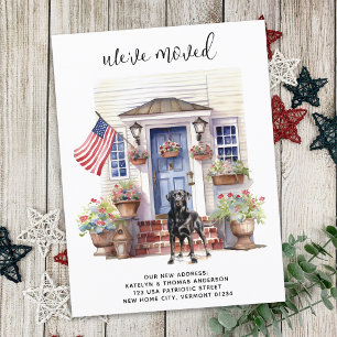 Black Labrador Patriotic Personalisiert Dog Moving Ankündigungspostkarte