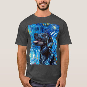 Black Labrador Portrait Starry Night Dog Art von A T-Shirt