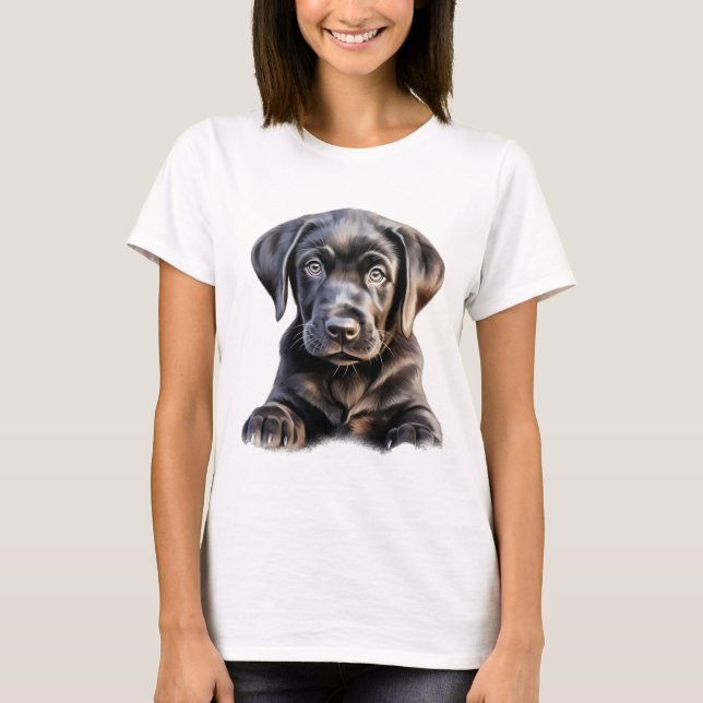 Black Labrador Puppy T-Shirt (Vorderseite)
