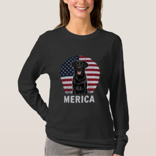 Black Labrador Retriever 4. Juli Merica USA Fl T-Shirt