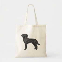 Black Labrador Retriever Adorable Cartoon Dog Art Tragetasche