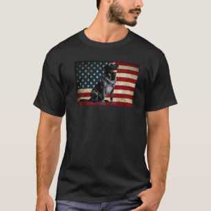 Black Labrador Retriever American Flag labra Anima T-Shirt