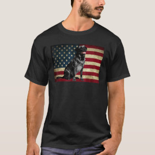 Black Labrador Retriever American Flag labra Anima T-Shirt