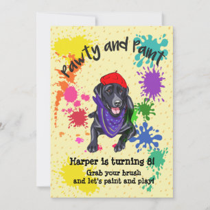 Black Labrador Retriever Art Geburtstagsparty Einl Einladung