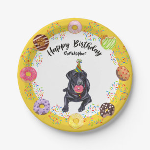Black Labrador Retriever Birthday Party Plate Pappteller
