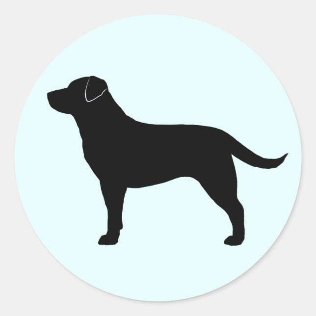 Black Labrador Retriever Black Lab Silhouette Runder Aufkleber (Vorderseite)