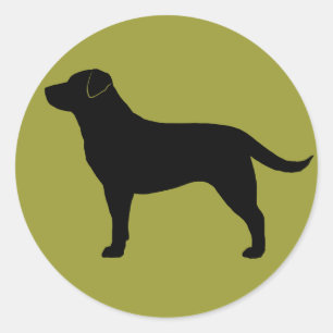 Black Labrador Retriever Black Lab Silhouette Runder Aufkleber