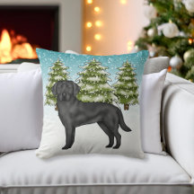 Black Labrador Retriever Blue Snowy Winterwald