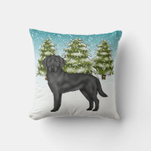 Black Labrador Retriever Blue Snowy Winterwald