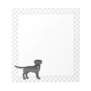 Black Labrador Retriever Cartoon Dog & Paws Notizblock