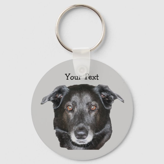 Black Labrador Retriever Dog Keychain Schlüsselanhänger (Vorderseite)