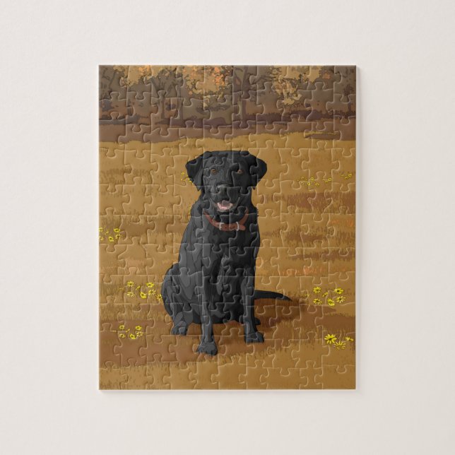Black Labrador Retriever Dog Lover Gift Puzzle (Vertikal)