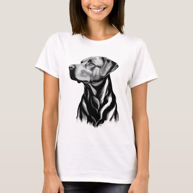 Black Labrador Retriever Dog Mom Sketch T-Shirt (Vorderseite)