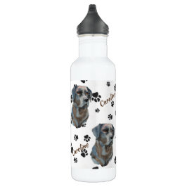 Black Labrador Retriever Dog Pawprint Edelstahlflasche
