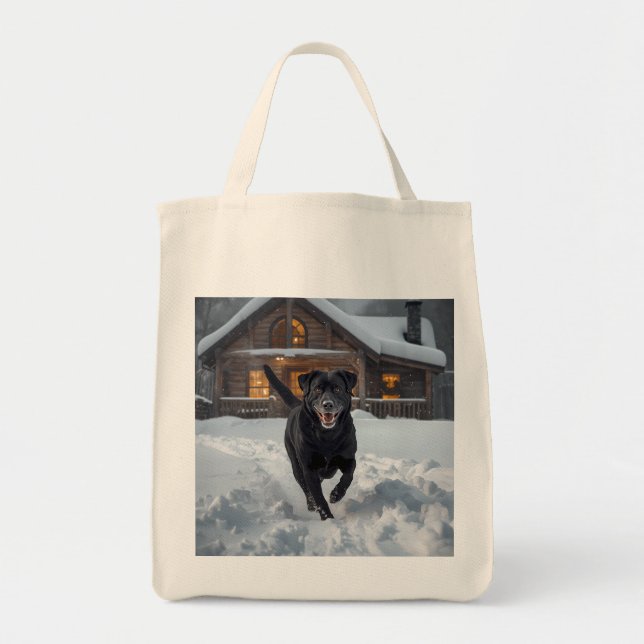 Black Labrador Retriever Elegante Frische Pasta ma Tragetasche (Vorne)