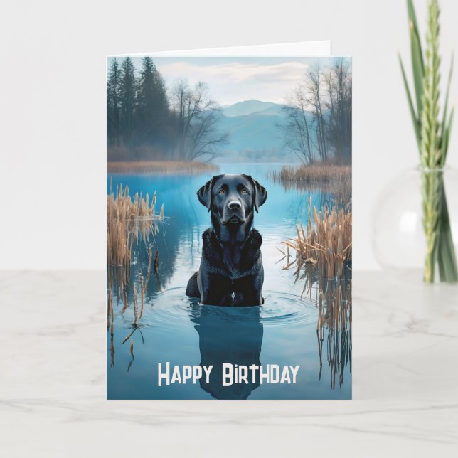 Black Labrador Retriever Geburtstag Karte (Vorderseite)