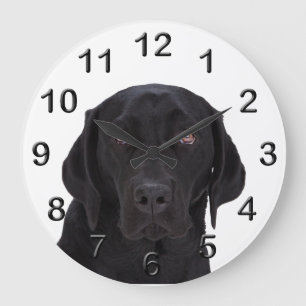 Black Labrador Retriever Große Wanduhr